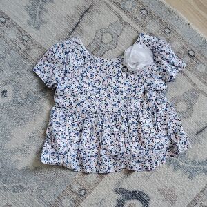 Janie and Jack Toddler Girls Floral Peplum Top Shirt Sz2T